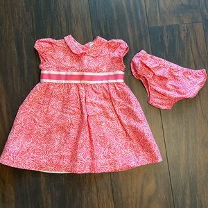 Lilly Pulitzer 12-18m EUC Pink and White Roses Dress